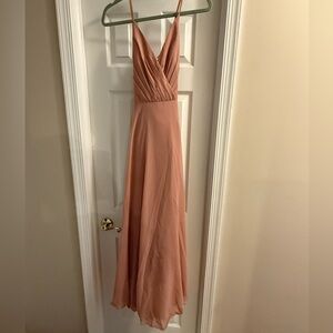 David's Bridal Blush Maxi Dress desert coral